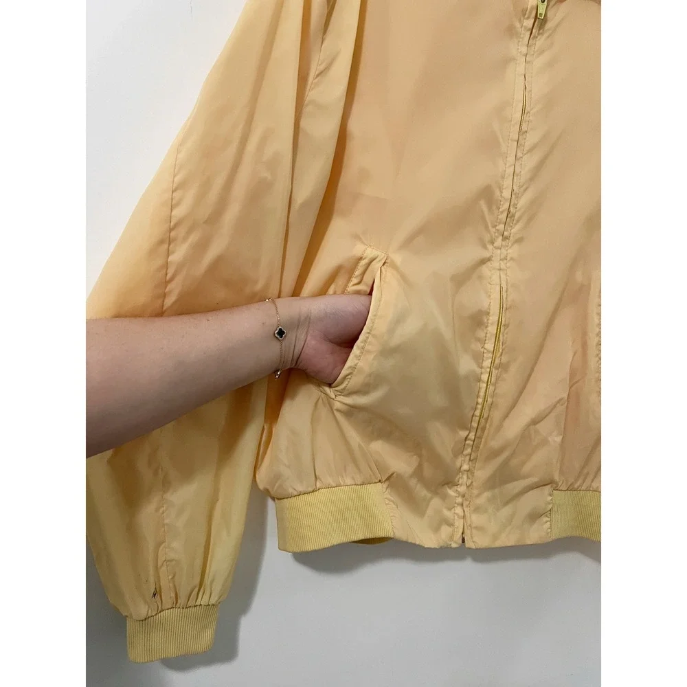 IZOD Lacoste Mens‎ Lightweight Zip Up Jacket Pale Yellow Retro Sportswear Large